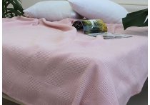 Простирадло-покривало піке TAG - Клітина пудра, 160 х 235 см